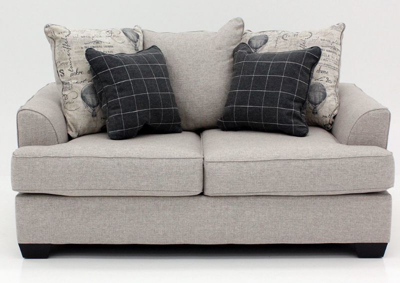 Velletri Loveseat with Accent Pillows by Ashley with Cream Upholstery | Home Furniture + Mattress