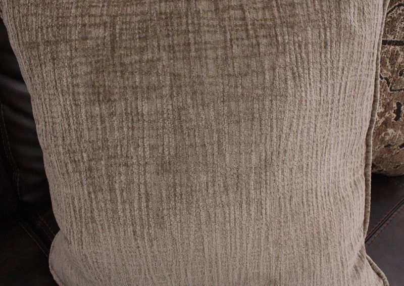 Close Up of the Light Brown Upholstery on Accent Pillow - Nicorvo Sleeper Sofa | Home Furniture Plus Bedding