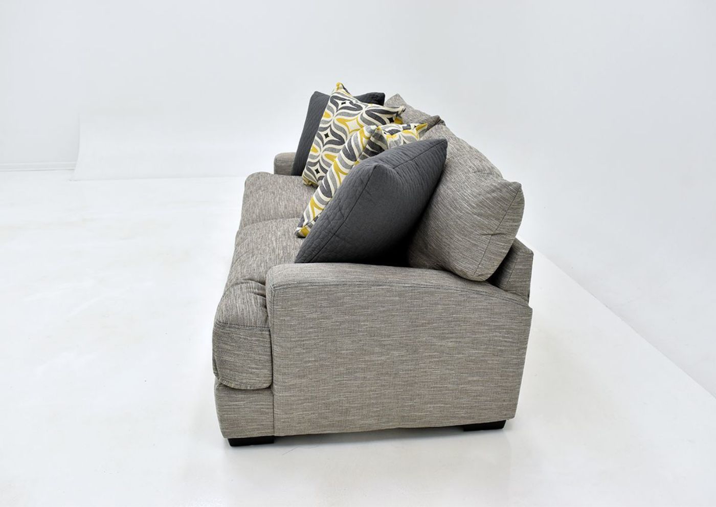 Gray Barton Sofa by Franklin Furniture Showing the Side View, Made in the USA | Home Furniture Plus Bedding
