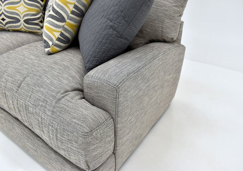 Gray Barton Sofa by Franklin Furniture Showing the Arm Detail, Made in the USA | Home Furniture Plus Bedding