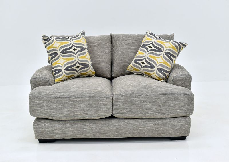 Gray Barton Loveseat by Franklin Furniture Showing the Front View, Made in the USA | Home Furniture Plus Bedding