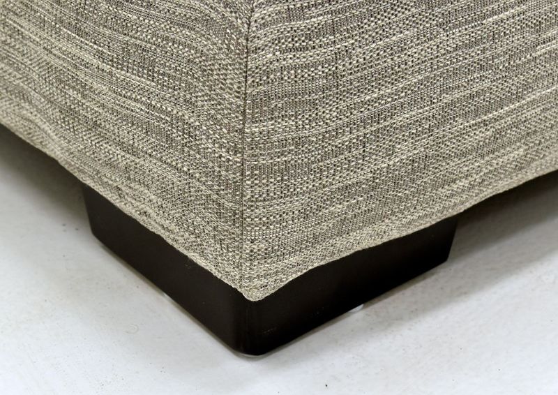 Gray Barton Small Ottoman by Franklin Furniture Showing the Block Foot Detail, Made in the USA | Home Furniture Plus Bedding