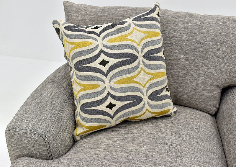 Gray Barton Chair by Franklin Furniture Showing the Accent Pillow Detail, Made in the USA | Home Furniture Plus Bedding