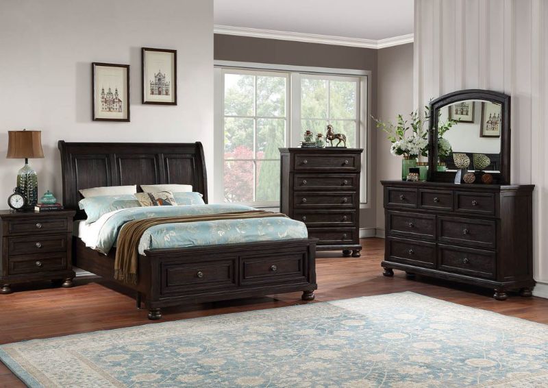 Dark Brown Sofia Laure Bedroom Set Showing the Room Setting | Home Furniture Plus Bedding