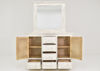 White Chalet Dresser with Mirror by Vintage Furniture Showing the Front View With the Doors and Drawers Open | Home Furniture Plus Bedding