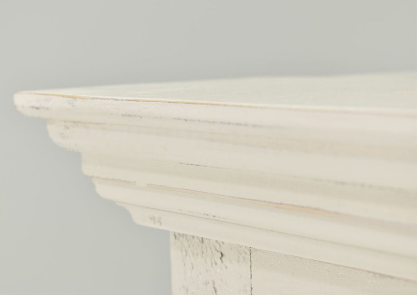 White Chalet Chest of Drawers by Vintage Furniture Showing the Carved Details | Home Furniture Plus Bedding