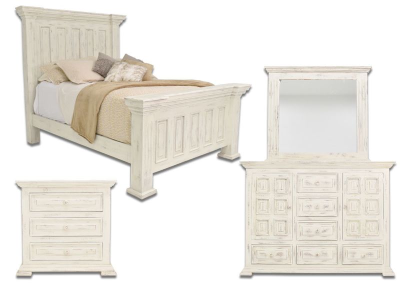 White Chalet King Size Bedroom Set by Vintage Furniture Showing the Group | Home Furniture Plus Bedding
