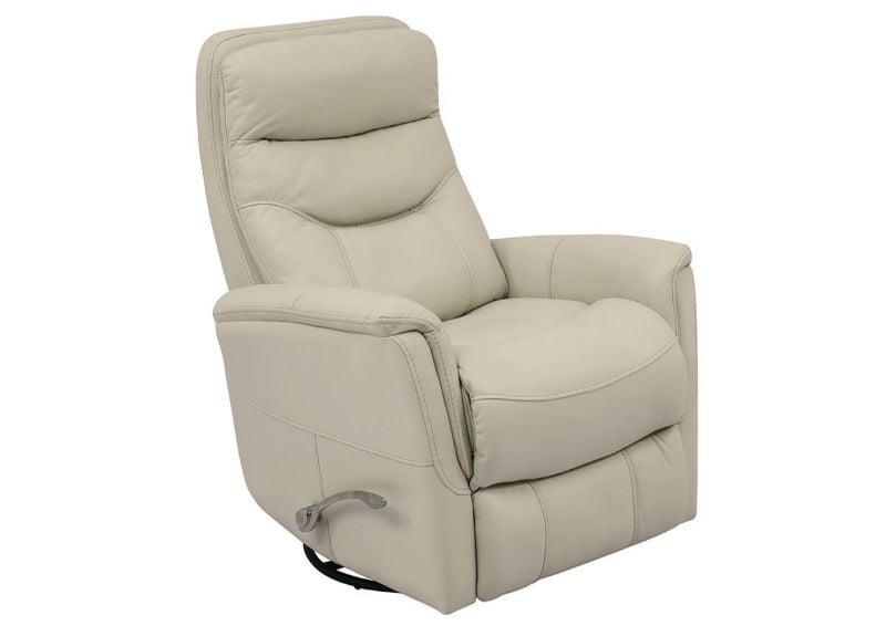 Ivory White Gemini Leather Glider Recliner by Parker House Showing the Angle View | Home Furniture Plus Bedding