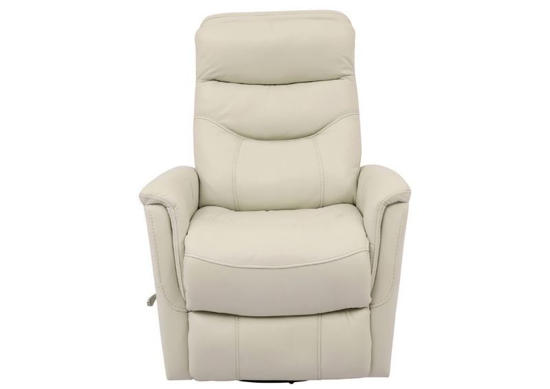 Ivory White Gemini Leather Glider Recliner by Parker House Showing the Front View | Home Furniture Plus Bedding
