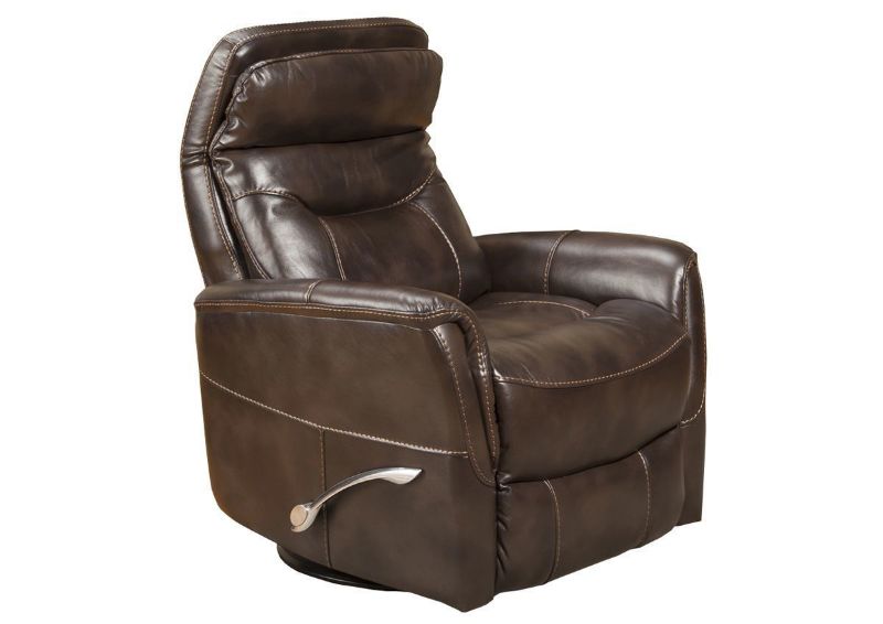 Dark Truffle Brown Gemini Swivel Glider Recliner by Parker House Showing the Angle View  | Home Furniture Plus Bedding