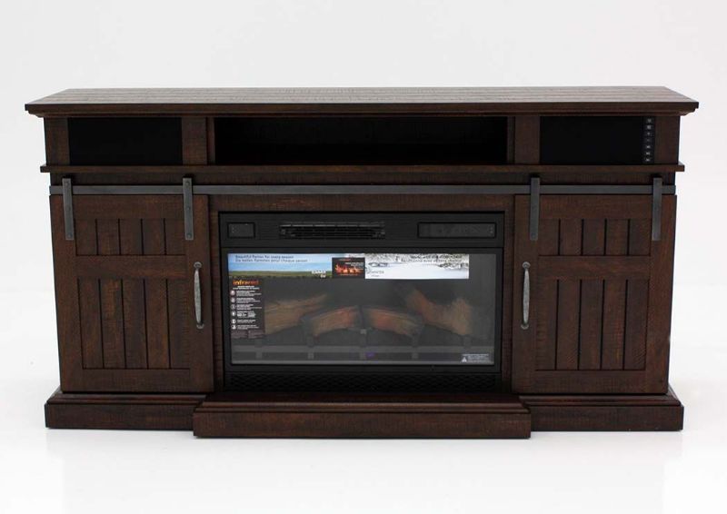Hemson TV Stand With Fireplace, Brown, Front | Home Furniture Plus Bedding Facing