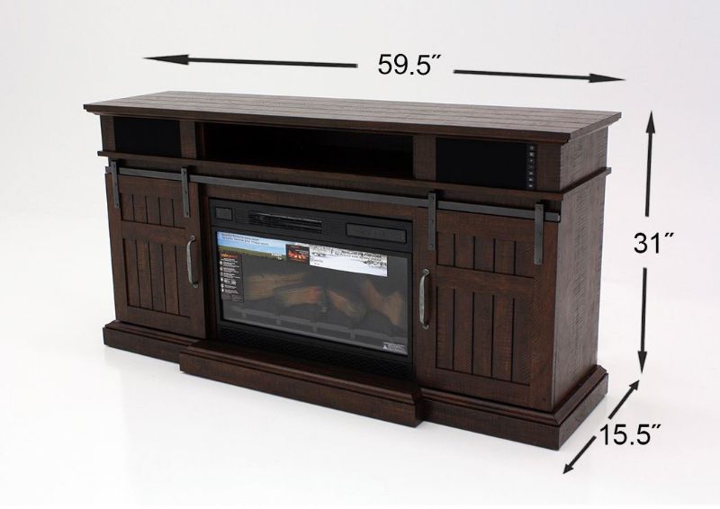 Hemson TV Stand With Fireplace, Brown, Dimensions | Home Furniture Plus Bedding Facing