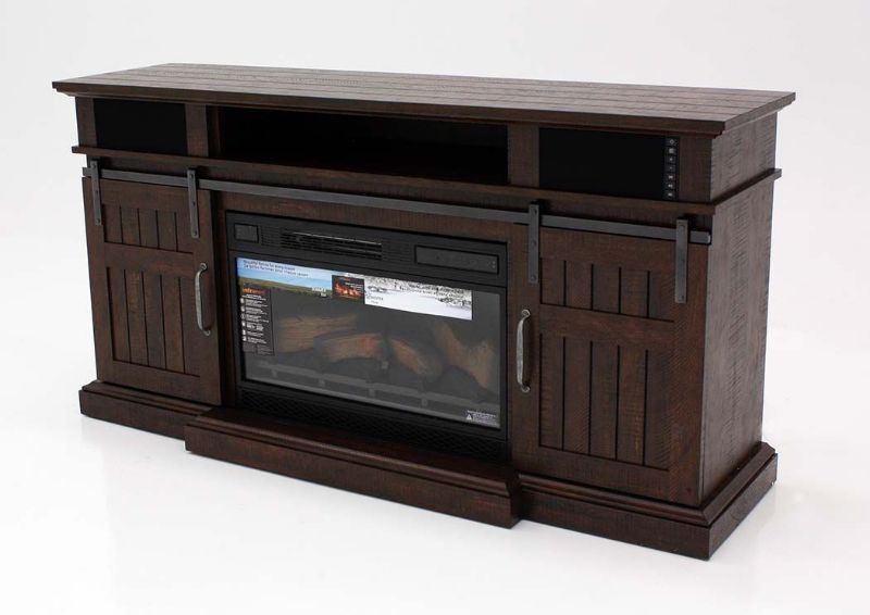 Hemson TV Stand With Fireplace, Brown, Angle, Fireplace | Home Furniture Plus Bedding Facing