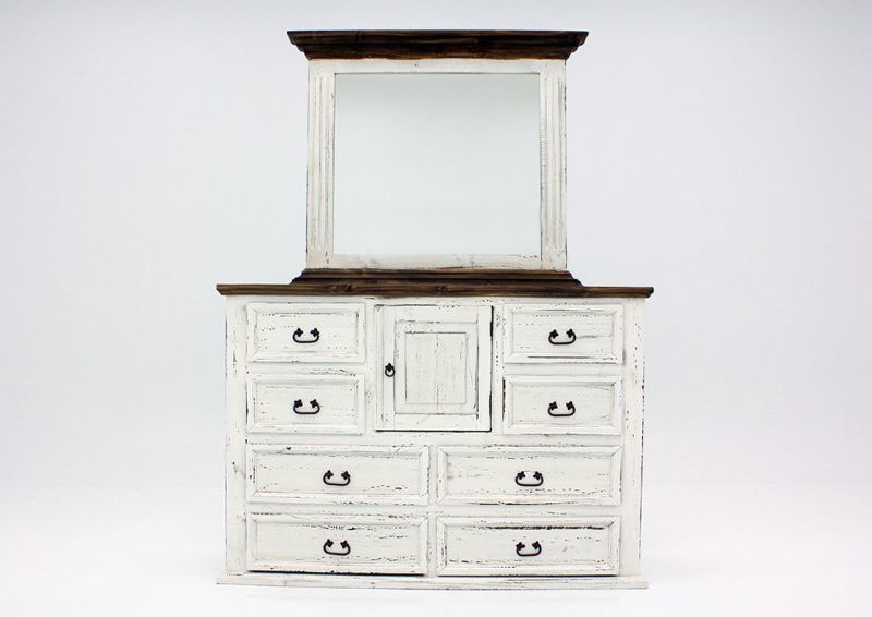 Chateau Dresser with Mirror, White, Front Facing | Home Furniture Plus Bedding