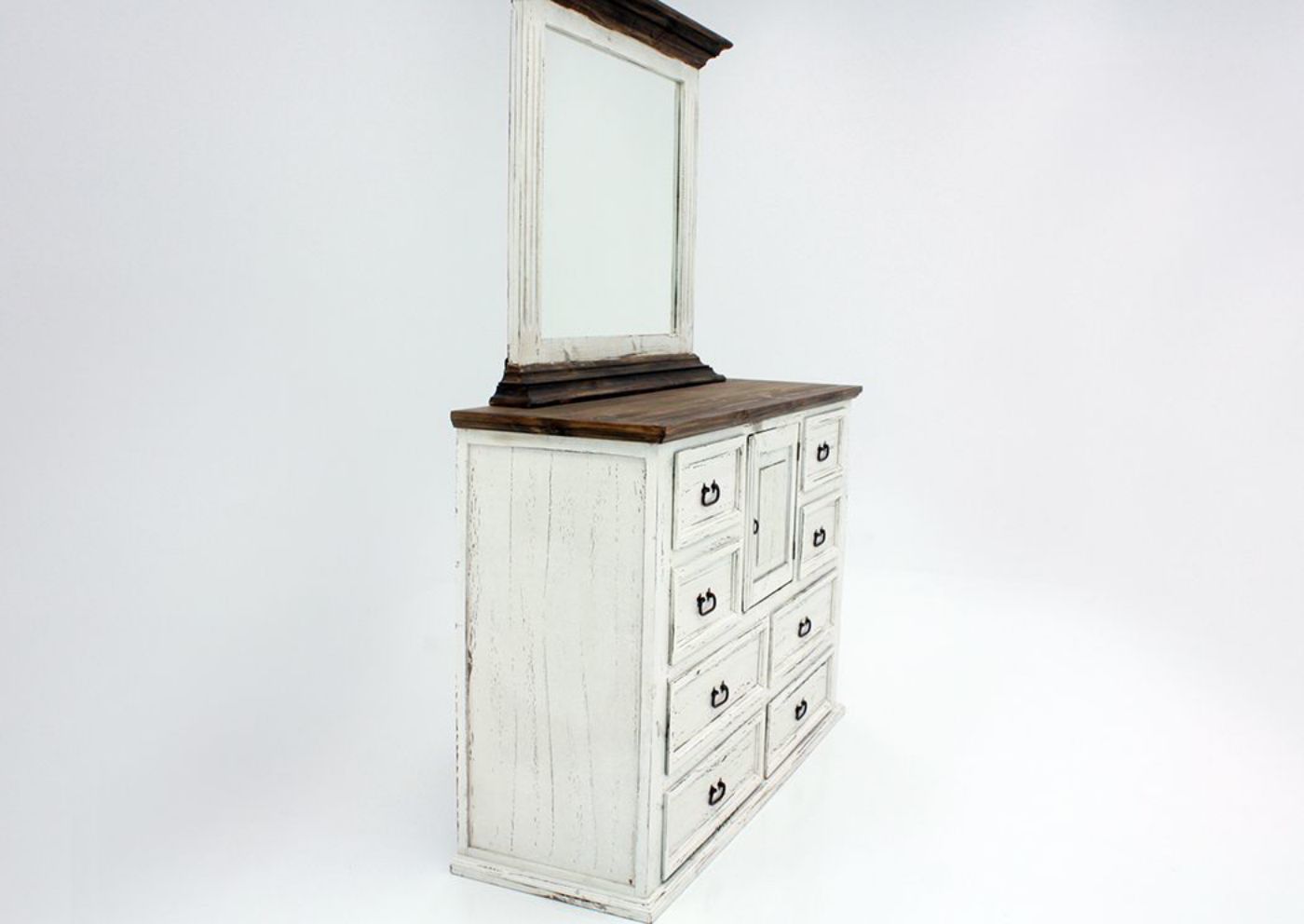 Chateau Dresser with Mirror, White, Side, Angle View | Home Furniture Plus Bedding