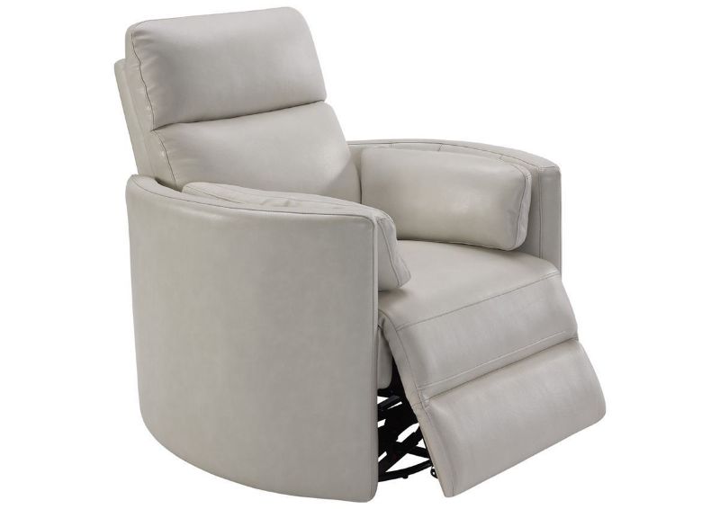 Ivory White Radius POWER Leather Recliner by Parker House Furniture Showing the Angle View With the Chaise Open | Home Furniture Plus Bedding