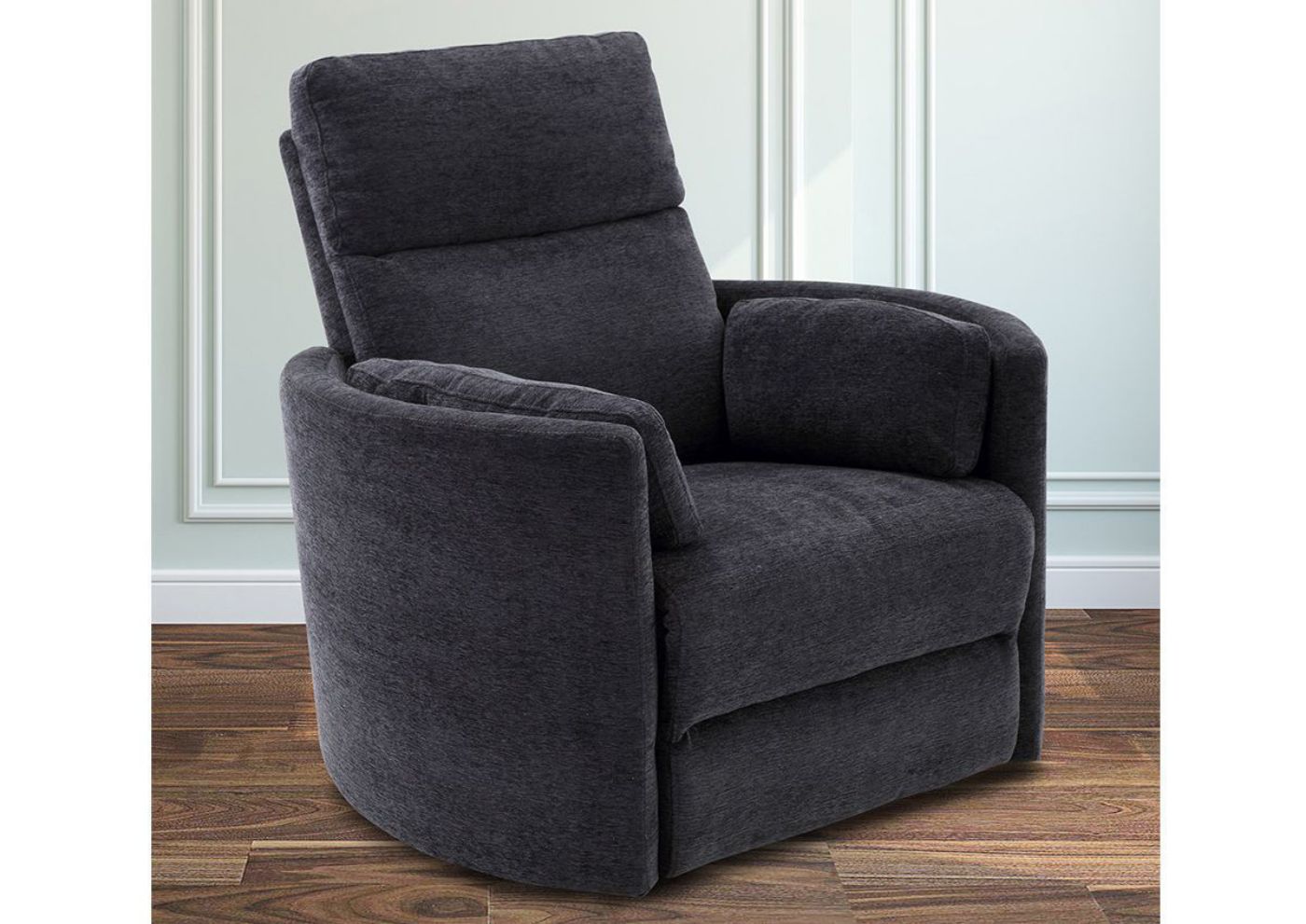 Dark Gray Radius Recliner by Parker House Furniture Showing the Angle View in a Room Setting | Home Furniture Plus Bedding