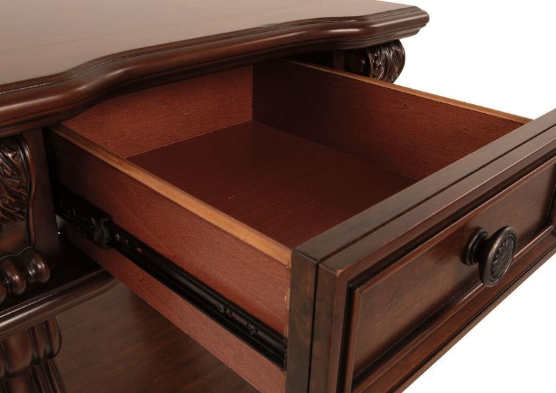 Close of Open Drawer on the Alymere End Table by Ashley Furniture | Home Furniture Plus Bedding