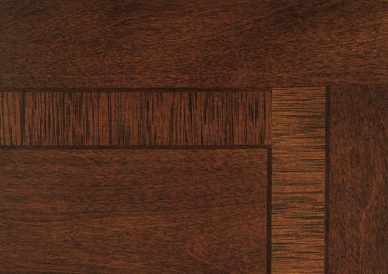 Close Up of the Warm Brown Finish on the Table Top of the Alymere Sofa or Console Table by Ashley Furniture | Home Furniture Plus Bedding