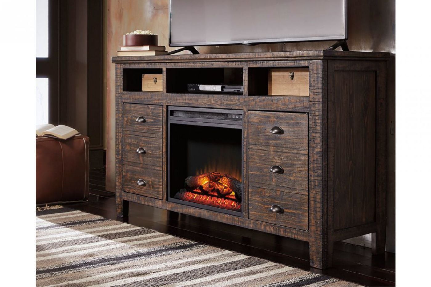 Picture of Trudell TV Stand with Fireplace