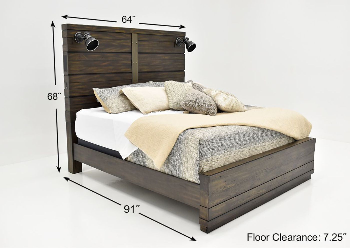Brown Edison Queen Size Panel Bedroom Set by Bernard Furniture Showing the Queen Bed Dimensions | Home Furniture Plus Bedding