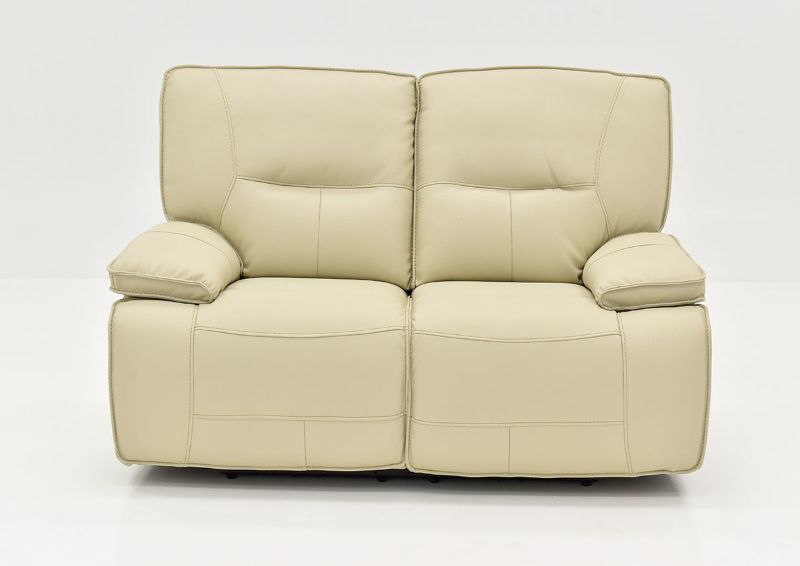 Front Facing View of the Spartacus POWER Reclining Loveseat in Off White | Home Furniture Plus Bedding