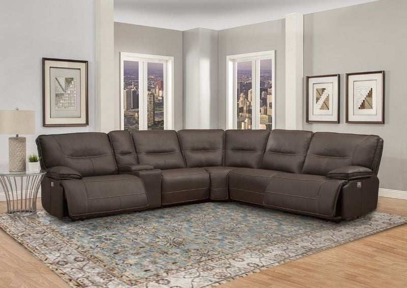 Spartacus POWER Reclining Sectional Sofa - Brown | Home Furniture