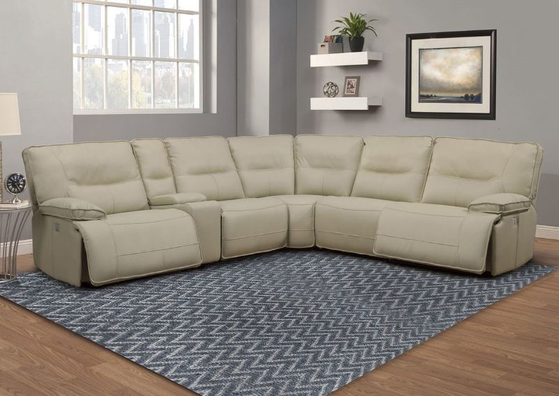 Room View of the Off White Spartacus POWER Reclining Sectional Sofa | Home Furniture Plus Bedding