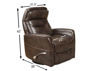 Dimension Details on the Dark Truffle Brown Gemini Swivel Glider Recliner | Home Furniture Plus Bedding