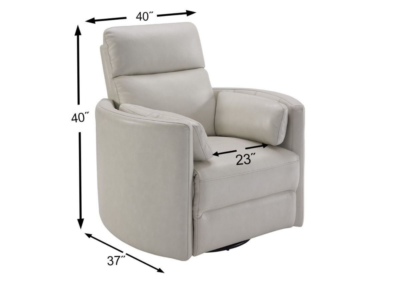Picture of Radius Power Leather Swivel Glider Recliner - Ivory