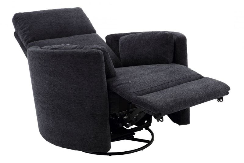 Dark Gray Radius Recliner by Parker House Furniture Showing the Angle View With the Chaise Open | Home Furniture Plus Bedding