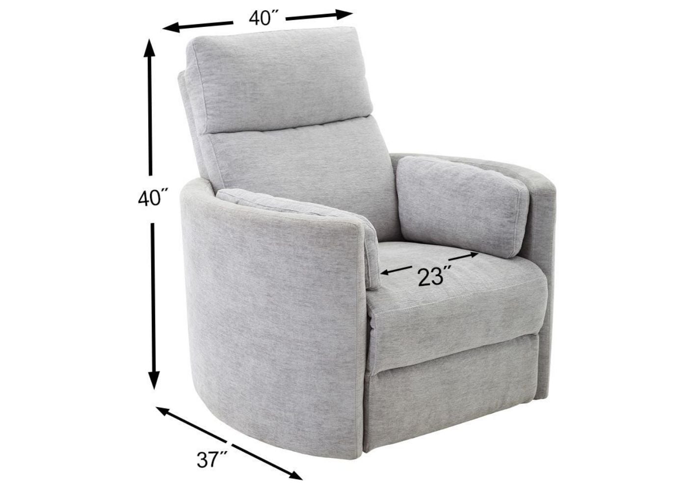 Picture of Radius Power Swivel Glider Recliner - Light Gray