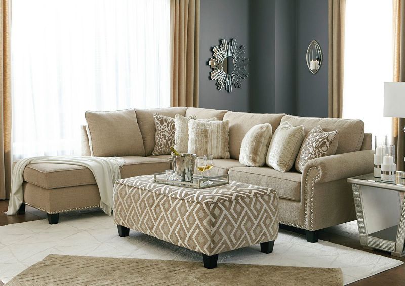 Room View of the Dovemont Sectional Sofa Left Facing with Chaise with Ottoman (sold separately) | Home Furniture Plus Bedding