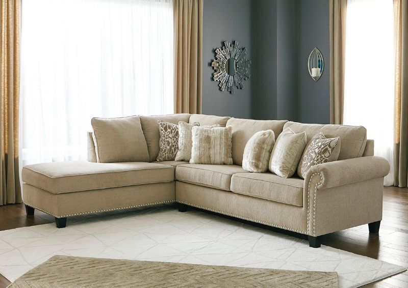 Room View of the Dovemont Sectional Sofa Left Facing with Chaise | Home Furniture Plus Bedding