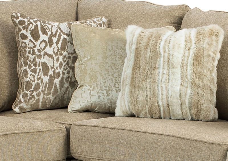 View of the 3 Accent Pillows on the Dovemont Sofa | Home Furniture Plus Bedding