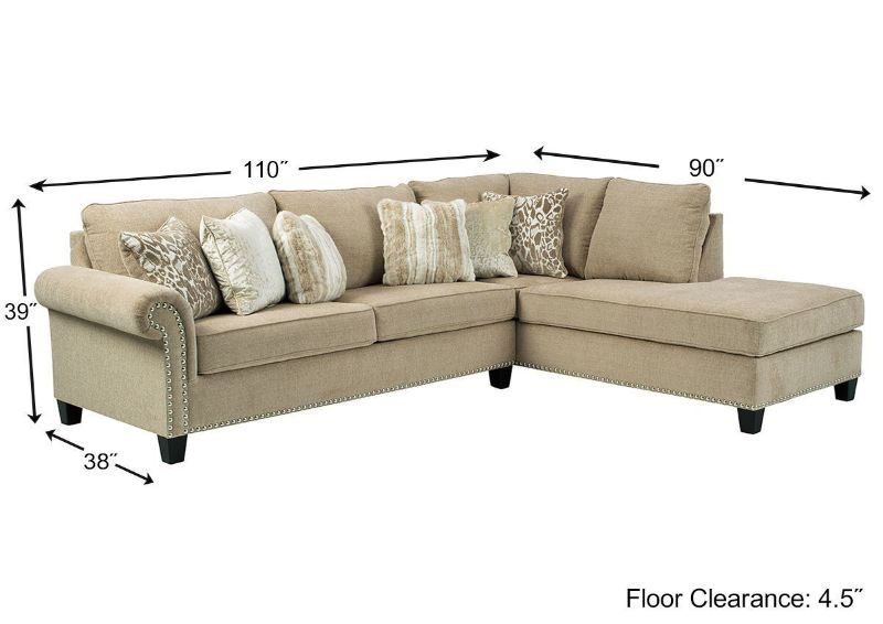 Picture of Dovemont Sectional Sofa Right Facing with Chaise