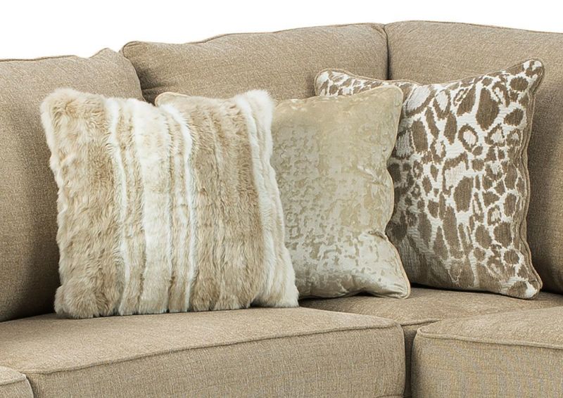 View of the 3 Accent Pillows on the Dovemont Sofa | Home Furniture Plus Bedding