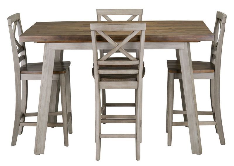 Side View of the Fairhaven Bar Height Table and 4 Chairs | Home Furniture Plus Bedding