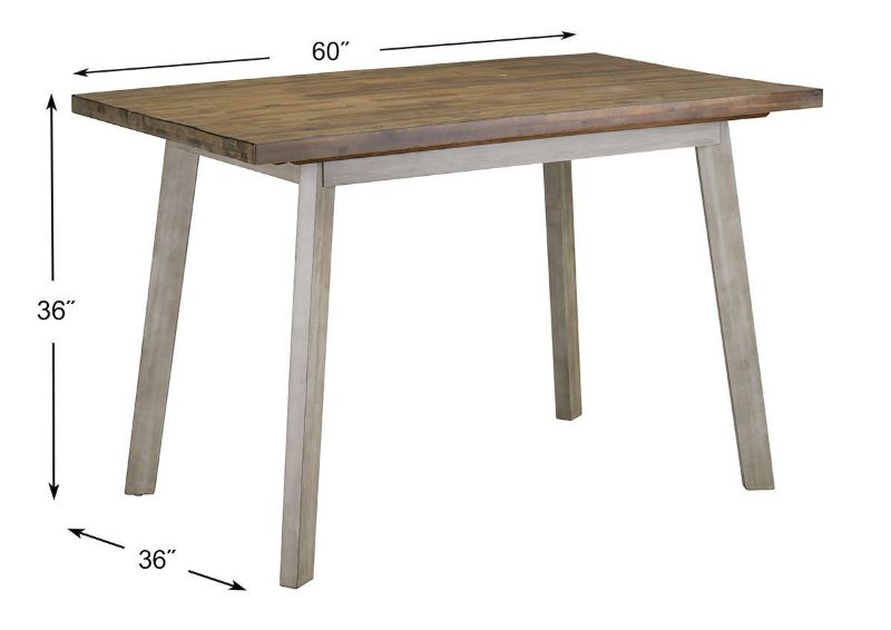 Fairhaven Bar Height Table with Dimension Details | Home Furniture Plus Bedding