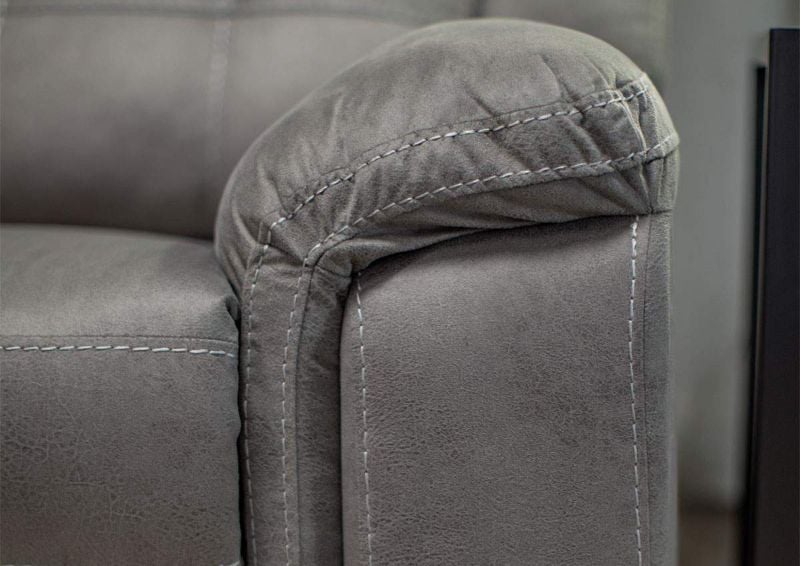 Close Up of the Padded Arm on the Keystone Reclining Sectional Sofa | Home Furniture Plus Bedding