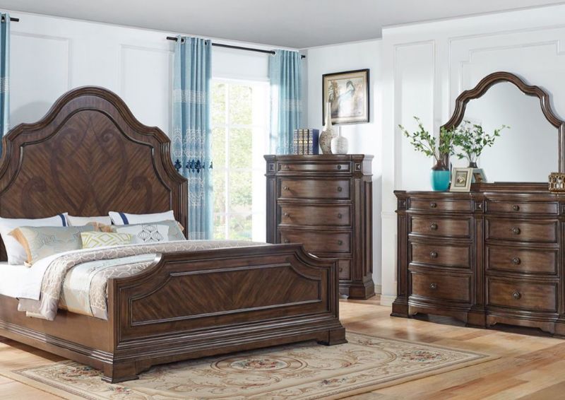 Room View of the Brown Plaza Queen Size Bedroom Set by Avalon Furniture | Home Furniture Plus Bedding