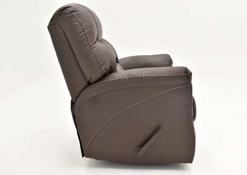 Side View of the Sierra Rocker Recliner with Brown Upholstery | Home Furniture Plus Bedding