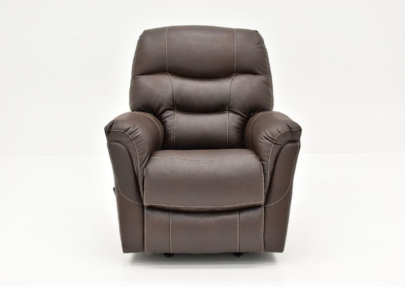 Front View of the Sierra Rocker Recliner with Brown Upholstery | Home Furniture Plus Bedding