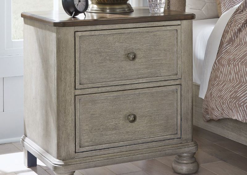 Slightly Angled Room View of the Falkhurst 2 Drawer Nightstand by Ashley Furniture | Home Furniture Plus Bedding
