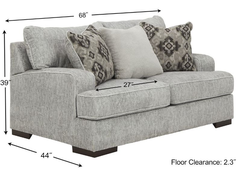 Dimension Details for the Mercado Loveseat by Ashley Furniture | Home Furniture Plus Bedding