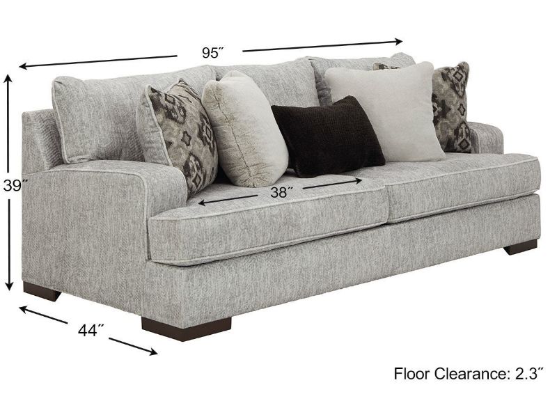 Dimension Details for the Mercado Sofa by Ashley Furniture | Home Furniture Plus Bedding