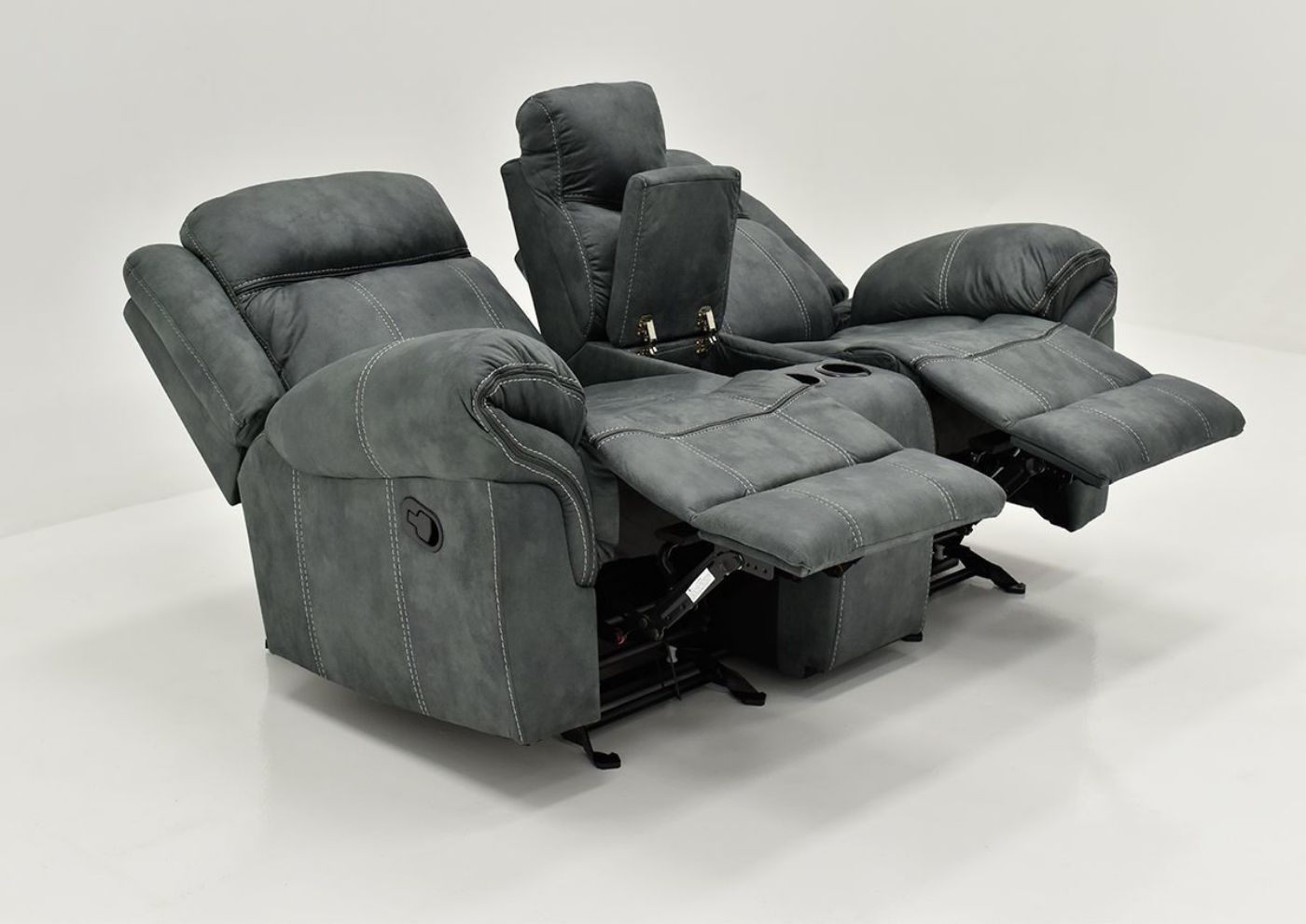 Slightly Angled Reclined View of the Knoxville Reclining Loveseat in Gray by Standard Furniture | Home Furniture Plus Bedding