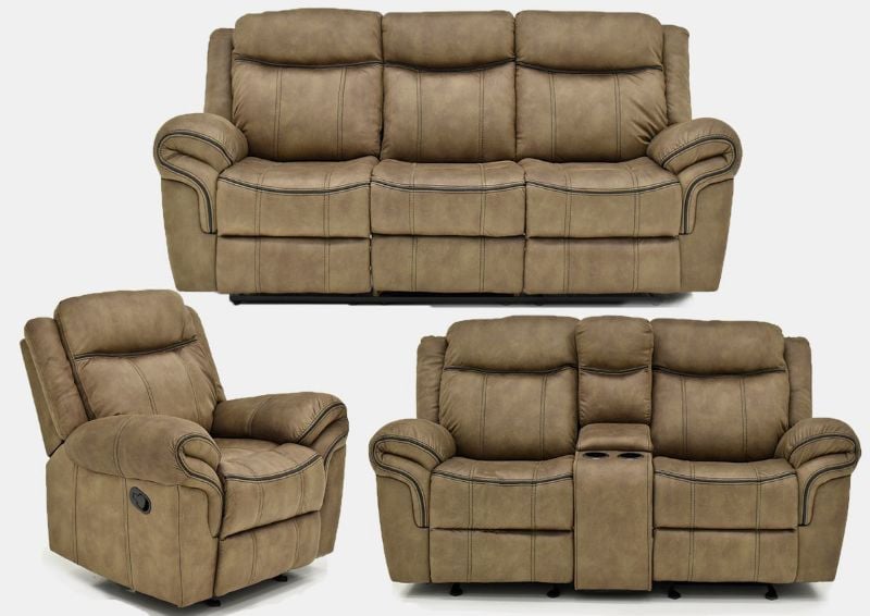 Picture of Sorrento Reclining Sofa Set - Brown