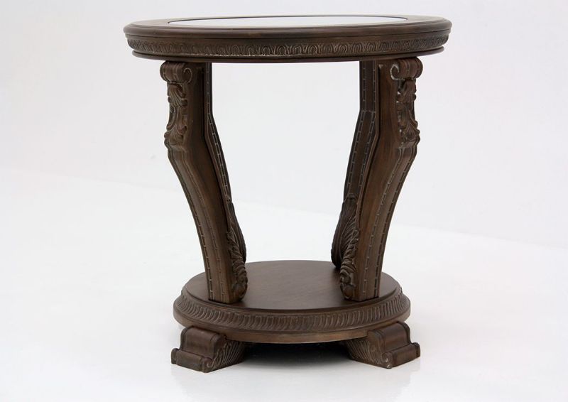 Side View of the Charmond Round End Table by Ashley Furniture | Home Furniture Plus Bedding