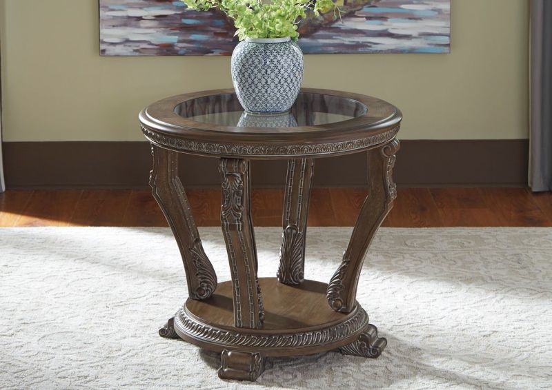 Room Shot of the Charmond Round End Table by Ashley Furniture | Home Furniture Plus Bedding